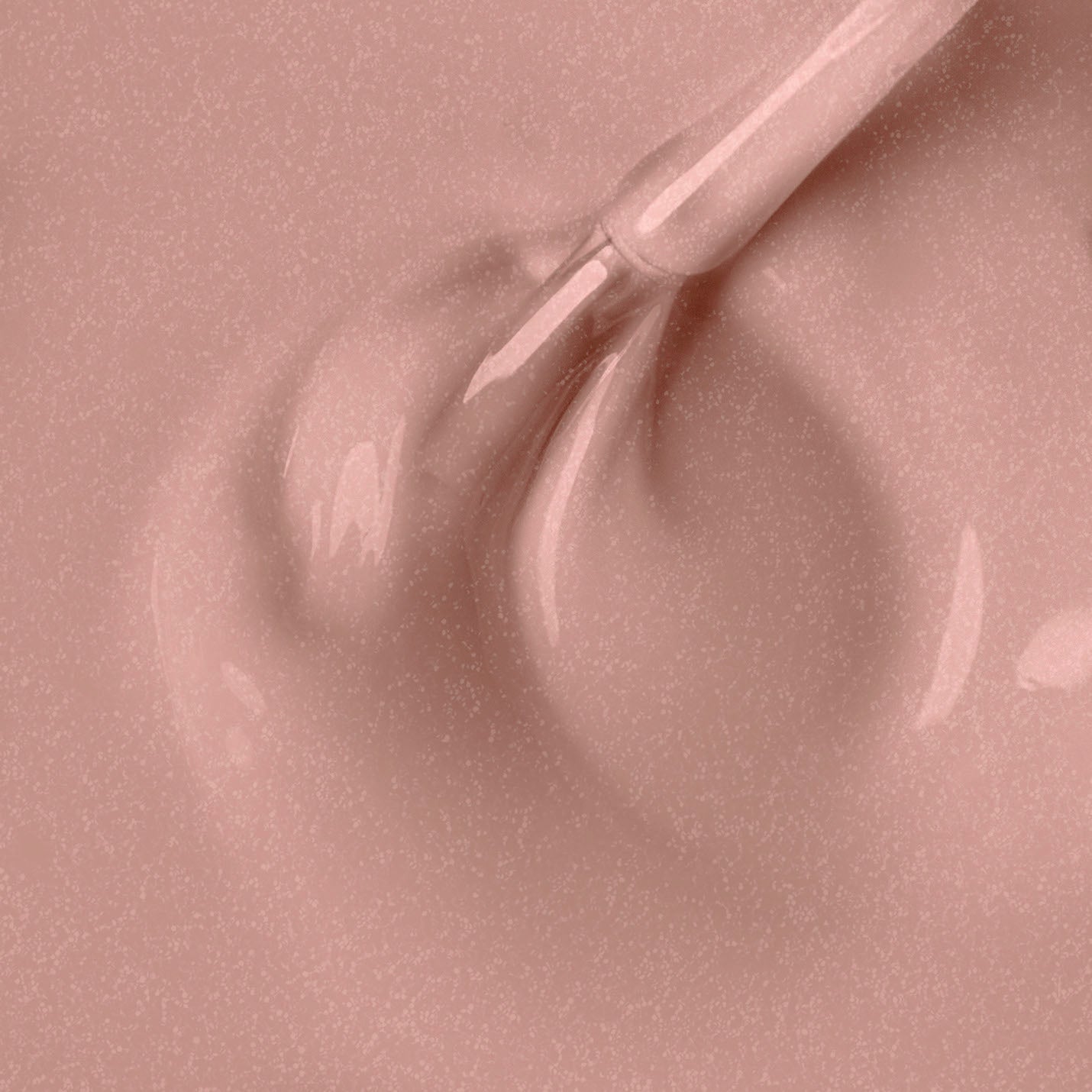 Glossy nude shimmer gel nail polish texture showing brush application. available in 8ml and 15ml