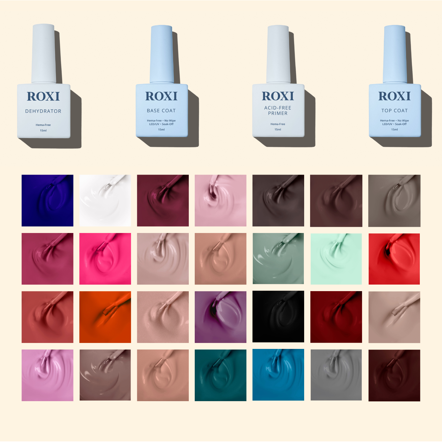 30 x 8ml Gel Polishes with FREE Prep Bundle